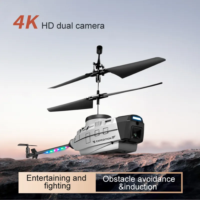 KY202 RC Helikopter Drone 4K Profesyonel HD Kamera Hareketi Algılayan Altı Eksenli WiFi RC Helikopter Uzaktan Kumanda Oyuncaklar Erkekler için
