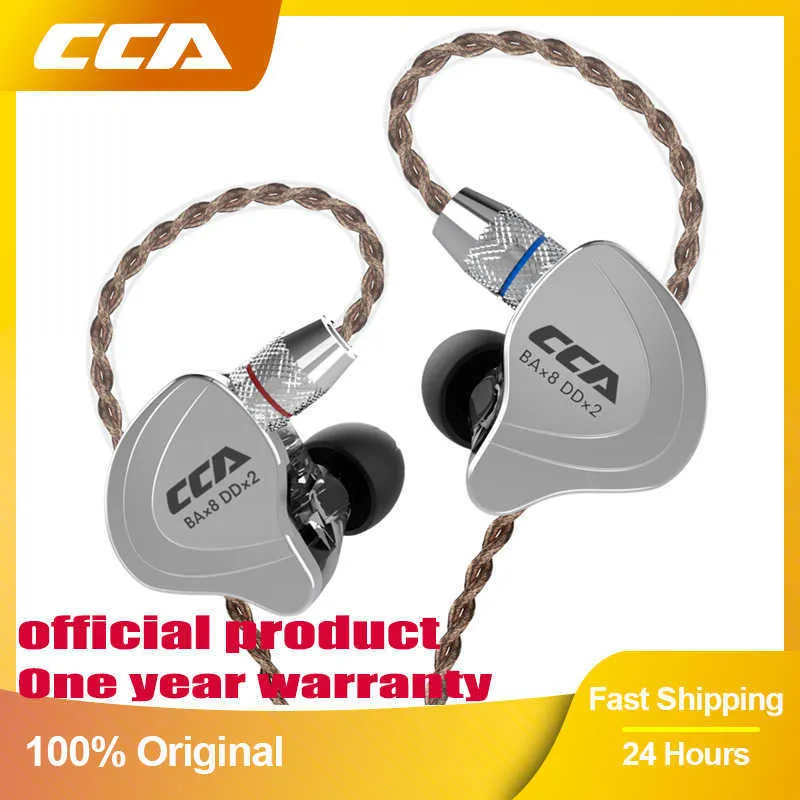 CCA C10 Hörlurar 4BA 1DD Hybrid Teknik HiFi In Ear Musik DJ Gamer Sport Hörlurar Active Noice Cancelling Monitor Headset