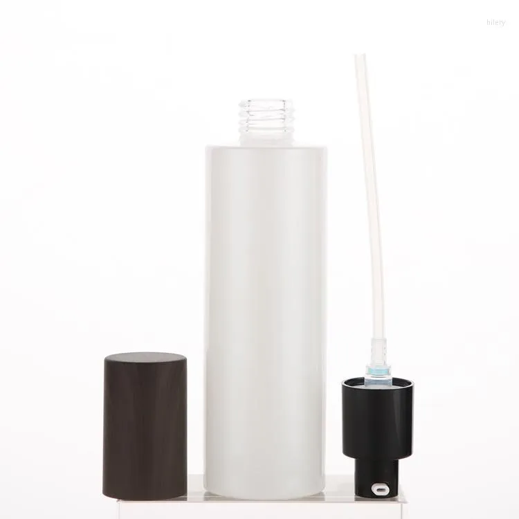 保管ボトル -  100mlの大容量ガラスセラムポンプボトルの真珠白色の丸いコスメティックローション