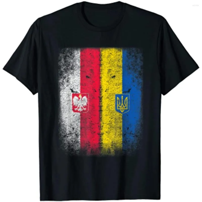 T-shirts pour hommes Pologne Ukraine Polonais Drapeau ukrainien Hommes T-shirt à manches courtes Casual Coton O-Cou Chemise d'été