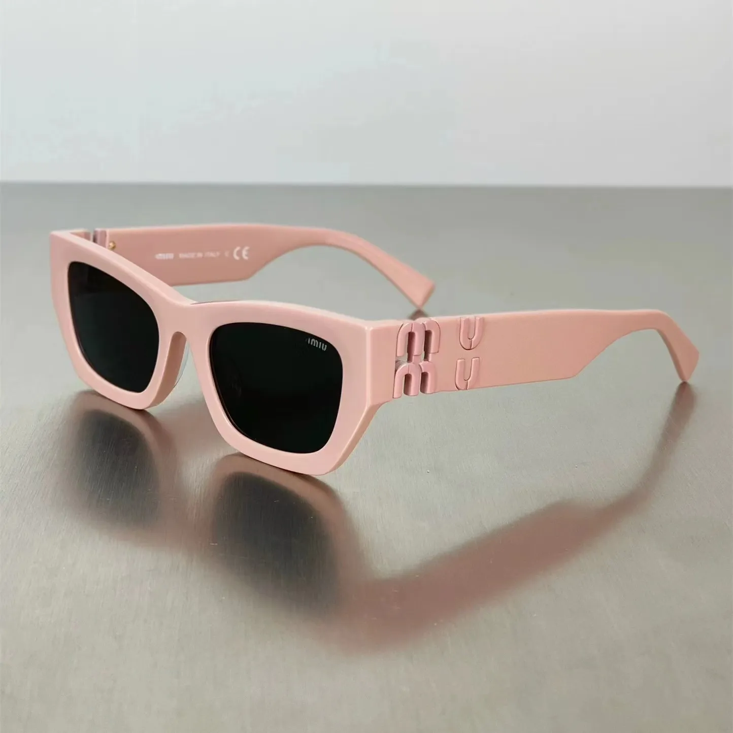 2024 neue Frauen MiuM 09ws Marke Mode Retro Quadrat Schmale Rahmen UV400 Sonnenbrille Luxus Designer Gläser 10 Farben Geschenk
