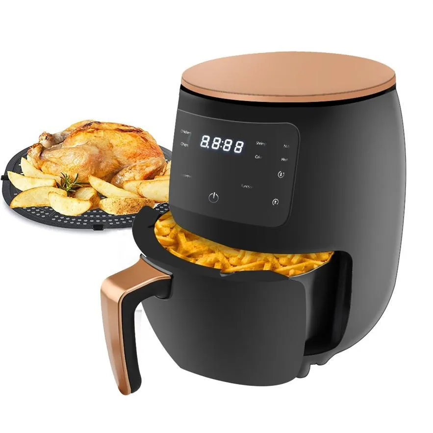 4.5lMultifunction Air Fryer Pan oil Health Fryeres Cooker Smart Touch LCDディープエアフライヤーフライドポテトのためのピザフライヤー241c