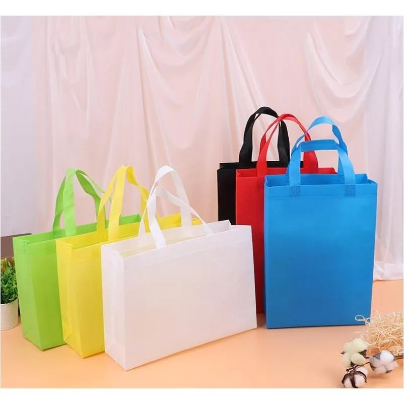 Colorful Folding Bag Nonwoven Fabric Foldable Shopping Bags Reusable Ecofriendly Ladies Storage jllgHe sinabag