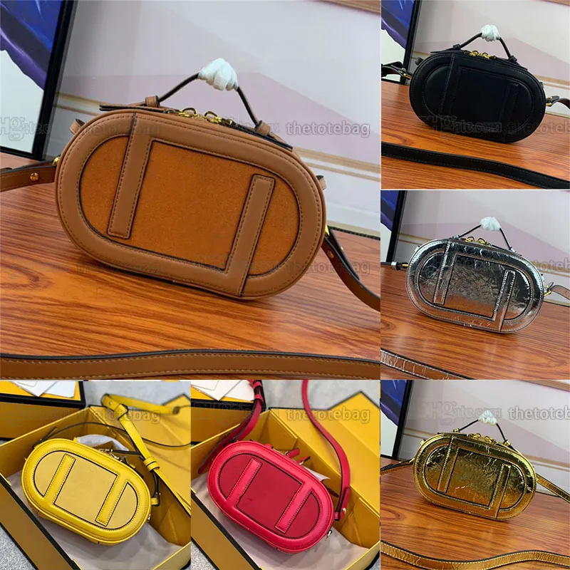 2023 Oval Mini Bag Camera Case Black Leather Counter County Placs Zip Bashing with Double Crossbody Crossbody Luxury Women Women Pres