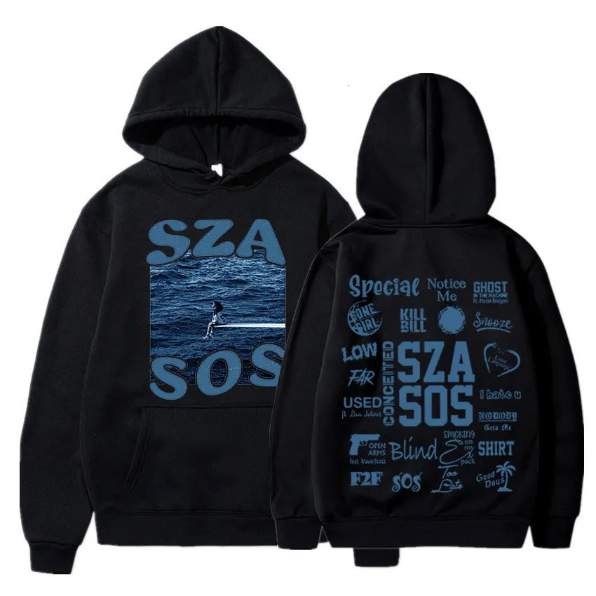 Luvtröjor för herr Sweatshirts SZA Music Album SOS Grafisk Hoodie Herr Vintage Oversize Damer Casual Lös gotisk sweatshirt Hip Hop Streetwear Unisex 230306