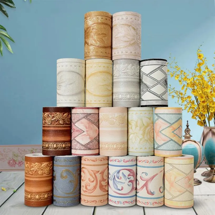 Luxury PVC Waist Line 3D Fashion Wallpaper Stickers Border Roll Living