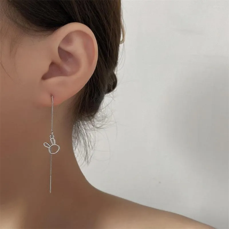 Stud Earrings Flash Diamond Carrot Ear Wire Women's Asymmetric Sweet Temperament Niche Fringe Trend