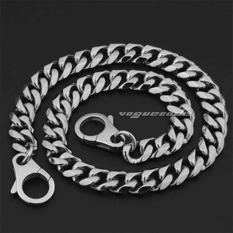 LINSION 316L Stainless Steel 14 - 36 Mens Biker Rocker Punk Wallet Chain KeyChain 5N010WC 210409283E