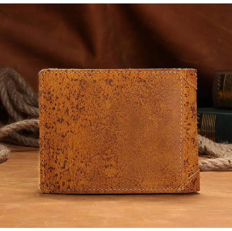 Wallets Genuine Leather Wallet Men Purses Brown Bifold Thin Male Card Holder Cowskin Soft Mini Coin