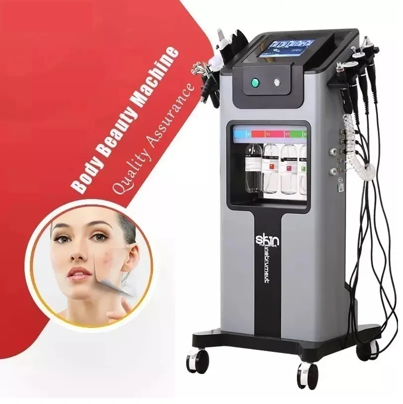 Multi-Functional Beauty Equipment Oxygen Facial Ultrasonic Cleaning Rejuvenation Remove Blackhead Face Lifting Hydra Dermabrasion Skin Care Machine