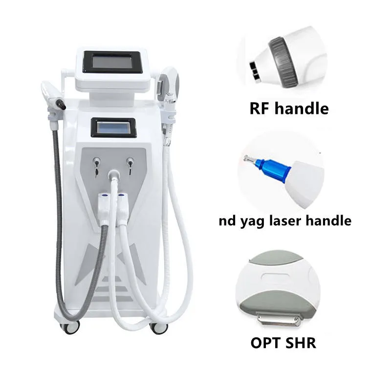 Double Screen 3 In 1 Ipl Opt Acne Scar Laser Tattoo Laser Hair Removal Machine Q Switch Nd Yag High Frequency Beauty Equipment