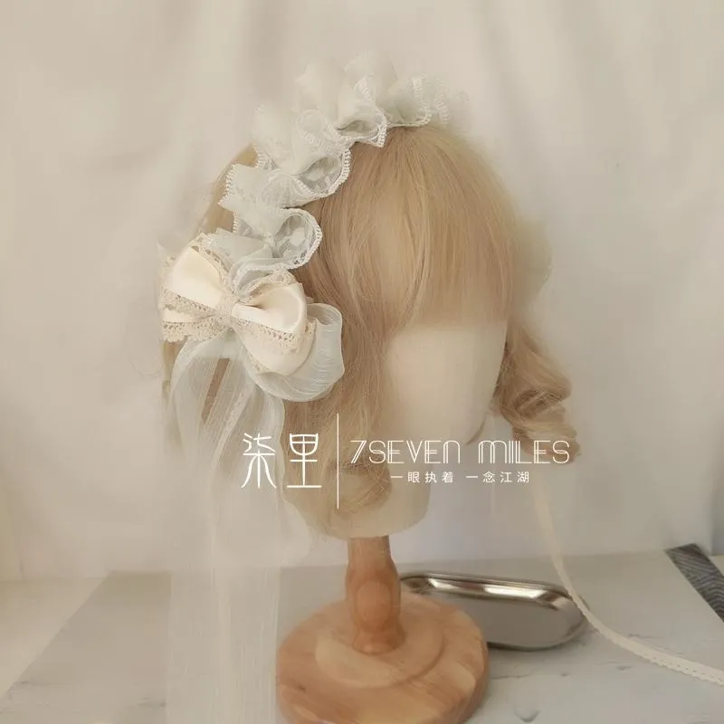 Masques de fête Collection d'accessoires pour cheveux Lolita Fil de coton Bande de champagne KC Princess Sweet Hairpin Cosplay Girl Side Clip Coiffe