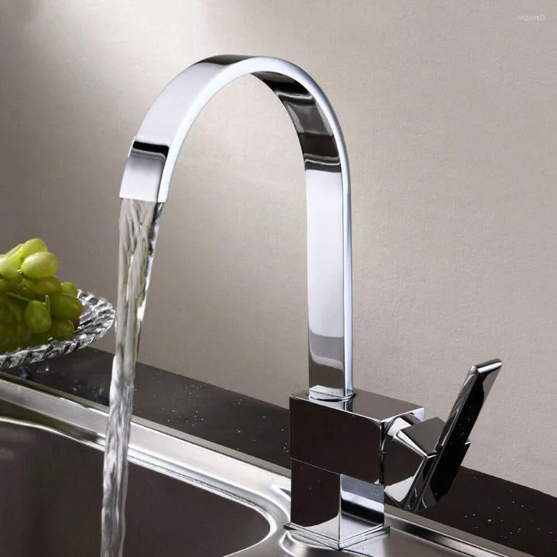 Kitchen Faucets &Cold Water Sink Taps 360 Rotation Single Holder Swivel Square Mixer Home Improvement Accessory
