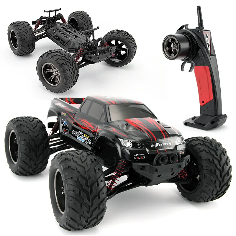 O4 1/12-2.4G-Télécommande Monster Truck 42 km/h, voiture tout-terrain 4 roues motrices, engrenage différentiel, cool drift, 4 amortisseurs, cadeau pour garçon, 2-2