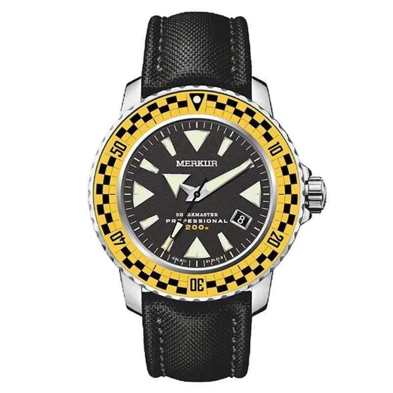 Montres de créateurs Montres-bracelets MERKUR Mens Diver Montre automatique militaire Sport Montre-bracelet mécanique C3 Lumineux 20Bar Saphir étanche 278z