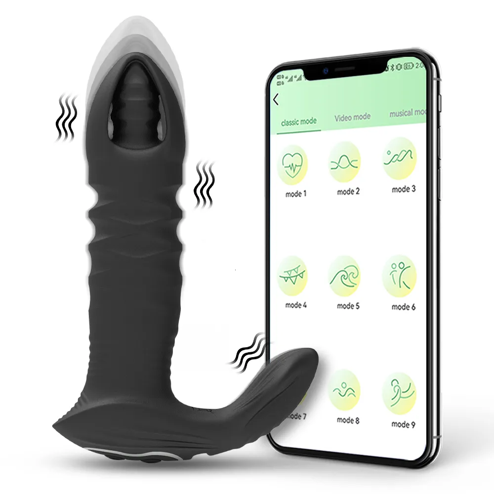 Anal Toys Bluetooth App Men Sex Butt Bult Thrustring Prostate Massager Wireless Control для Gay 230307