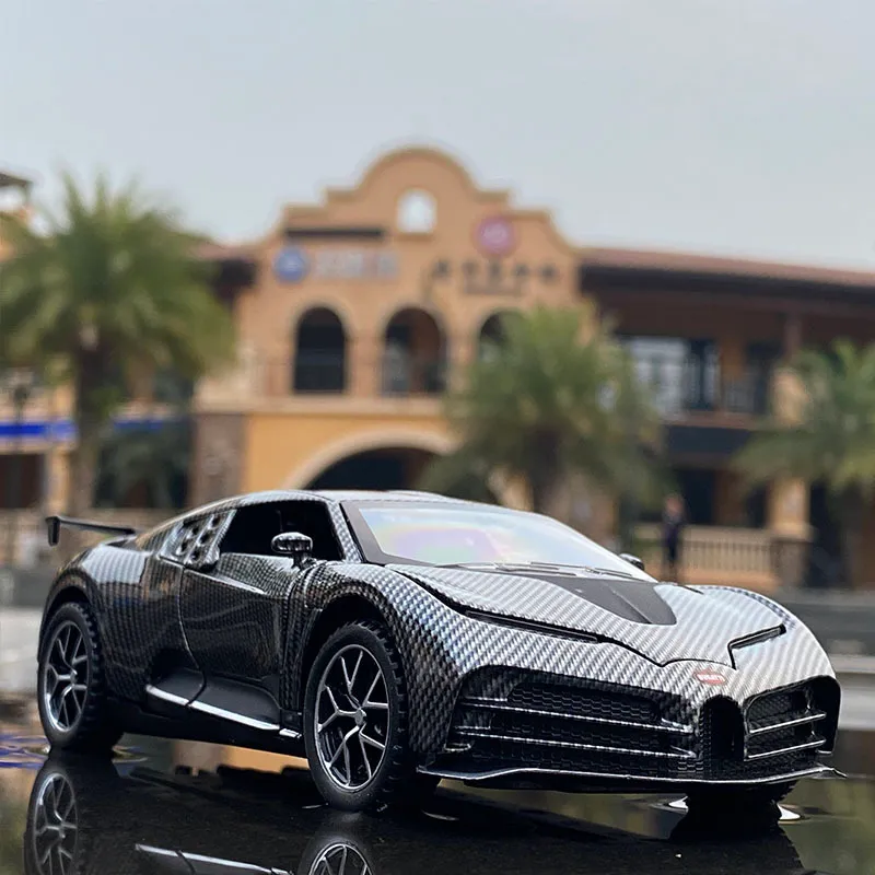 Diecast Model 1 32 Bugatti Centodieci Carbon Fibre Alloy Sports Car Model Diecast Metal Toy Car Model Simulation Collection Childrens Toy Gift 230308