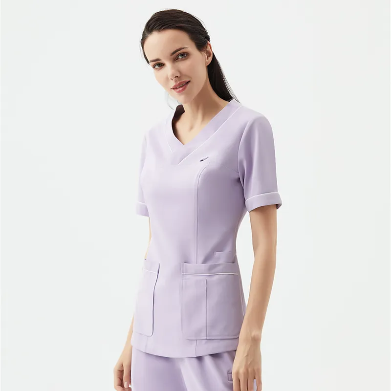 Soins infirmiers médicaux deux pièces pantalons vêtements de travail lavage des mains vêtements à manches courtes chirurgie orale dentaire salon de beauté uniforme de travail femmes personnalisation