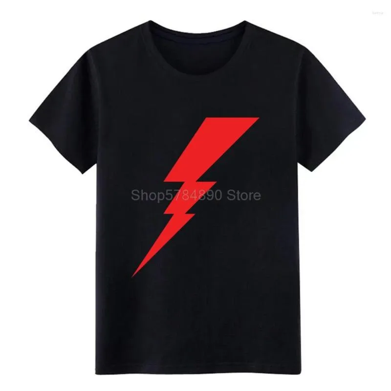 Men's T Shirts Red Thunderbolt Lighting Logo Shirt Men Knitted Cotton Size S-3xl Novelty Crazy Breathable Summer Style Slim