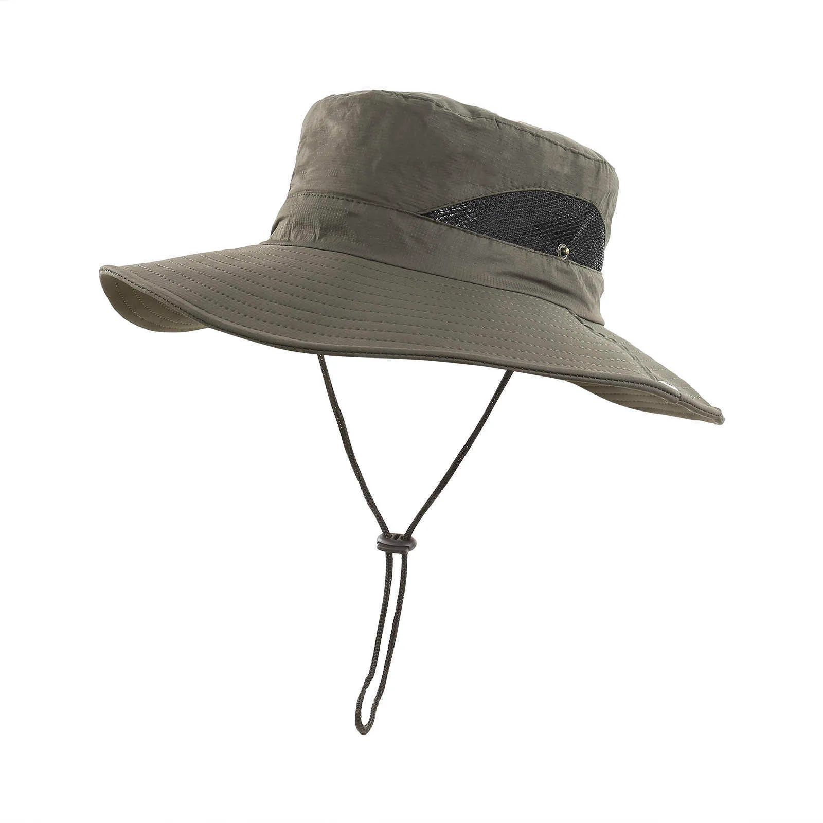 Szerokie brzegowe czapki siatkowe oddychające stały kolor przeciwsłoneczny Hat Fisherman Hat Summer Men Men Big Brim Outdoor Sun Ochrony ochrony przedsiębiorstwa 2021 R230308