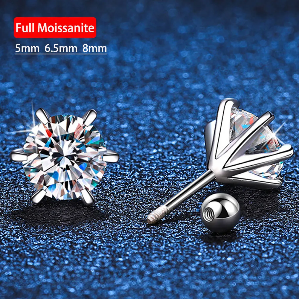 Stud Serenity Day Sixclaw D Colore 124 Carati Orecchino a vite S925 Piatto in argento sterling Pt950 Gioielli per il commercio all'ingrosso 230307