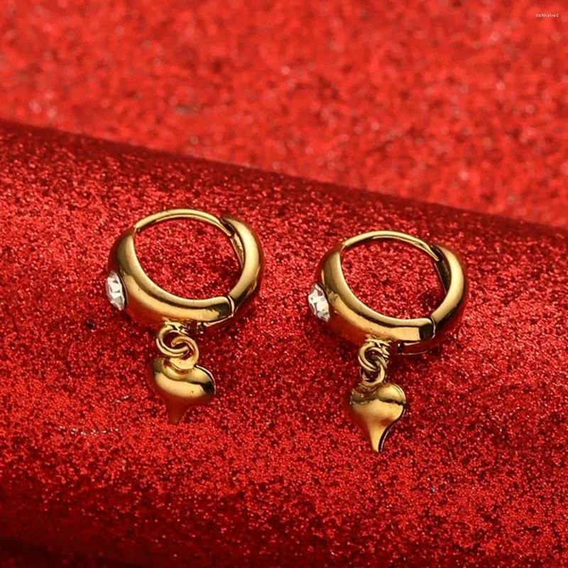 Stud Earrings Africa Heart For Women Gold Color Girl Jewelry Arab Middle East Gift