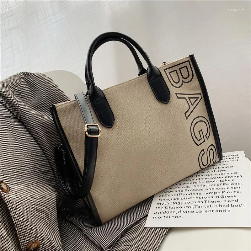 Evening Bags Autumn Women's Tote Bag Large Capacity Factory Discount Outdoor Shopping Canvas Shoulder Fashion Lady Briefcase Girl