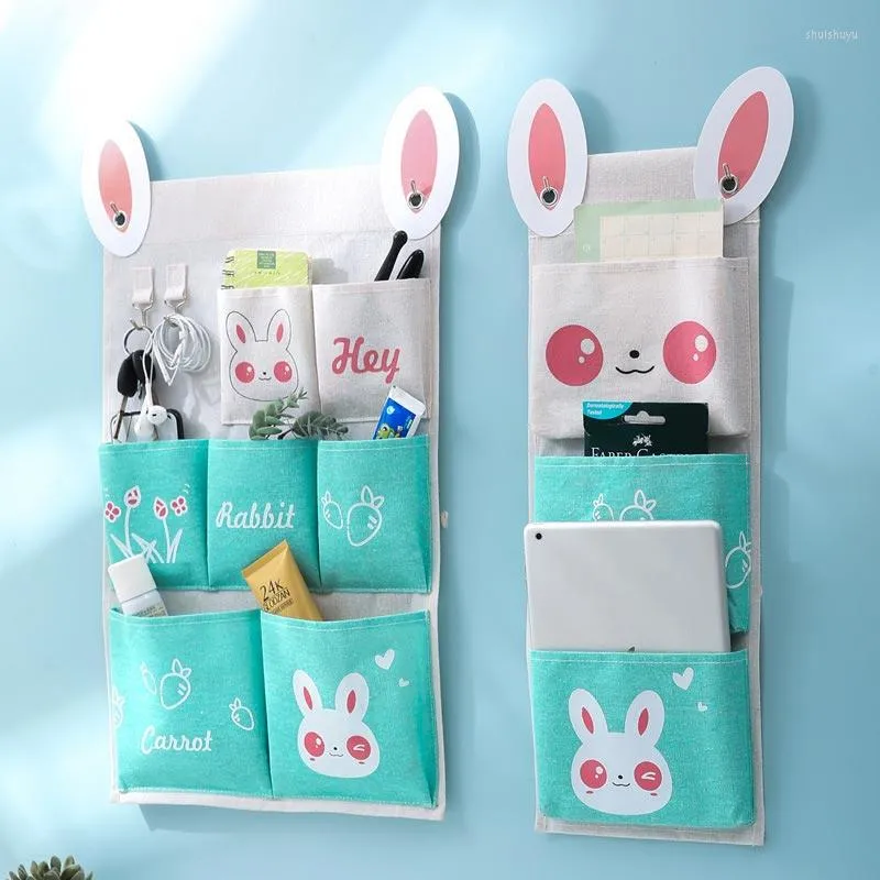 Storage Bags Hanging Home Door Kitchen Bag With Pockets Household & Organizer Cartoon