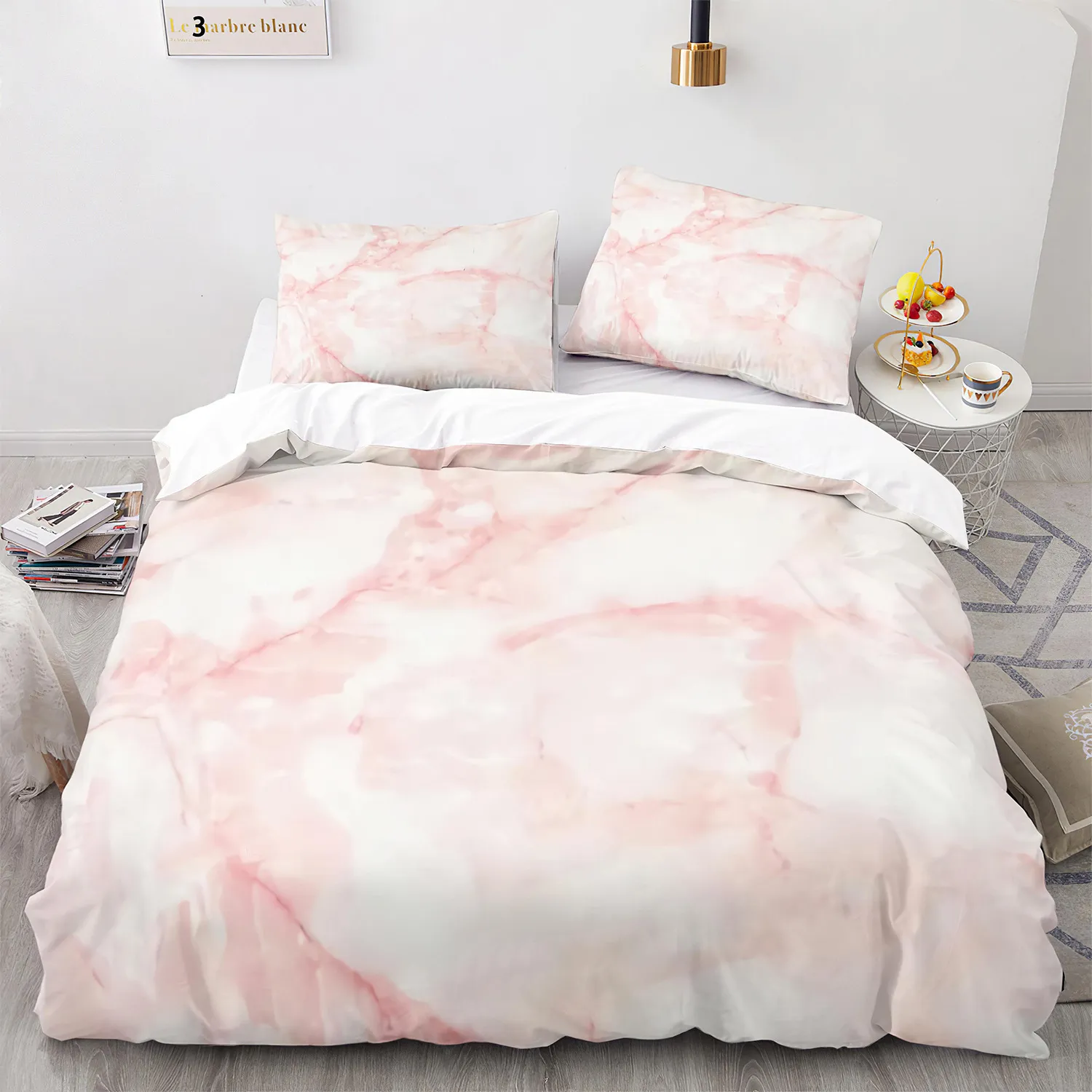 Marble bed set sales king