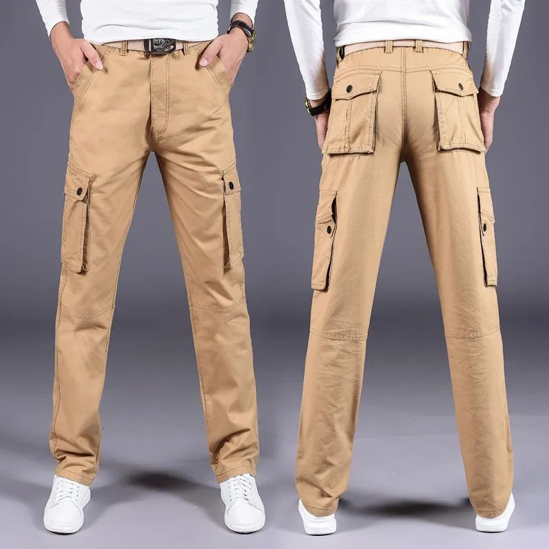 Pantalons pour hommes Tactique Cargo Casual Mens Lâche Armée Pantalon Multi Poche Militaire Globale Hommes Plus Taille Gros Long PantalonHomme