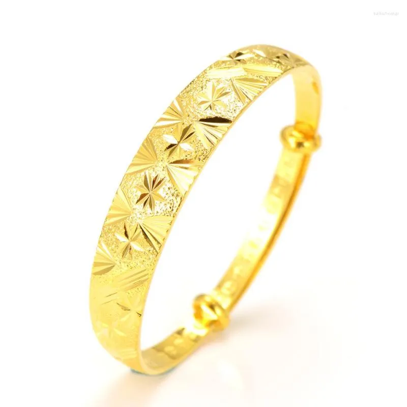 Armreif 2023 Afrikanische Äthiopien Dubai Mode Gold Farbe Armreifen Schmuck Frauen Party Hochzeit Geschenke Dehnbare Adujustable Armband