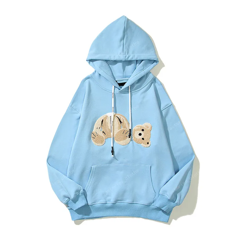 2023 Hoodie Brown Bear Mens Women Designers Hoodies Clothing Yellow Purple Blue Green White Black Gray Red Long Sleeve Pullover Palms Clothes Hooded Sweatshirtadsp