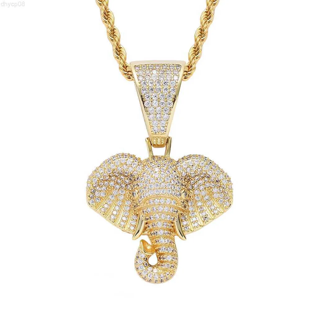 Designer Jewelry 2023 New Design Elephant Real Gold Pendant Hiphop Rapper Punk Trendy Fine Moissanite Jewelry Men Women Pendants