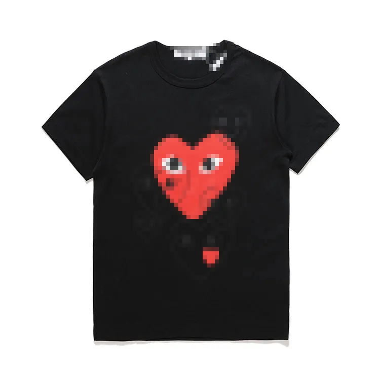 Designer tee mäns T-shirts Black CDG Com des Garcons Spela Logo Red Heart Kort ärm T-shirt XL-märke