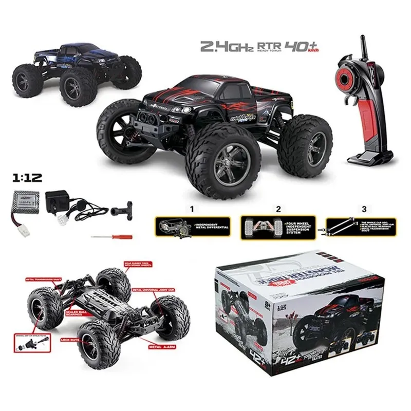 O4 1/12-2.4G-remote Control 42 km/H Monster Truck, 4WD off-road auto, differentiaaluitrusting, coole drift, 4-schok absorber, kinderjongens geschenk, gebruik