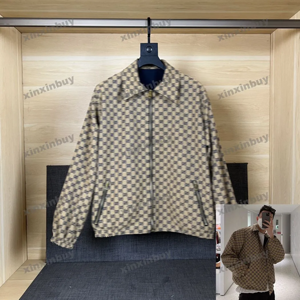 xinxinbuy Men designer Jacket coat 23ss Reversible Jackets double letter Jacquard long sleeve cotton women khaki S-2XL