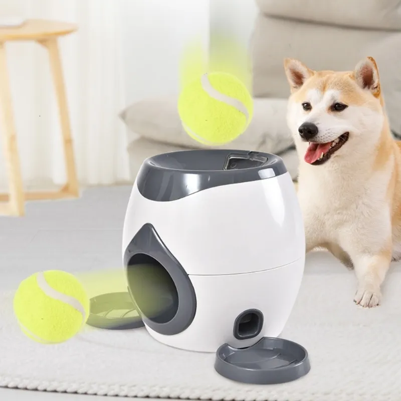 Automatic Pet Interactive Tennis Ball Launcher And Treat Automatic