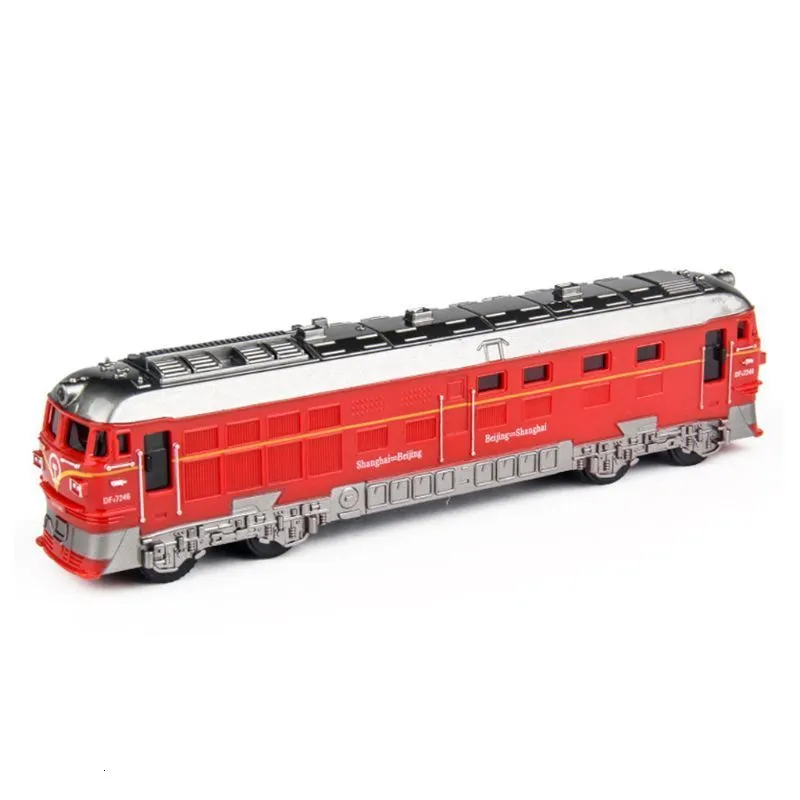 Diecast Model 1 87 Simulato Treno in lega Locomotiva Pull Back Vehicle Toy Suno Lights 230308