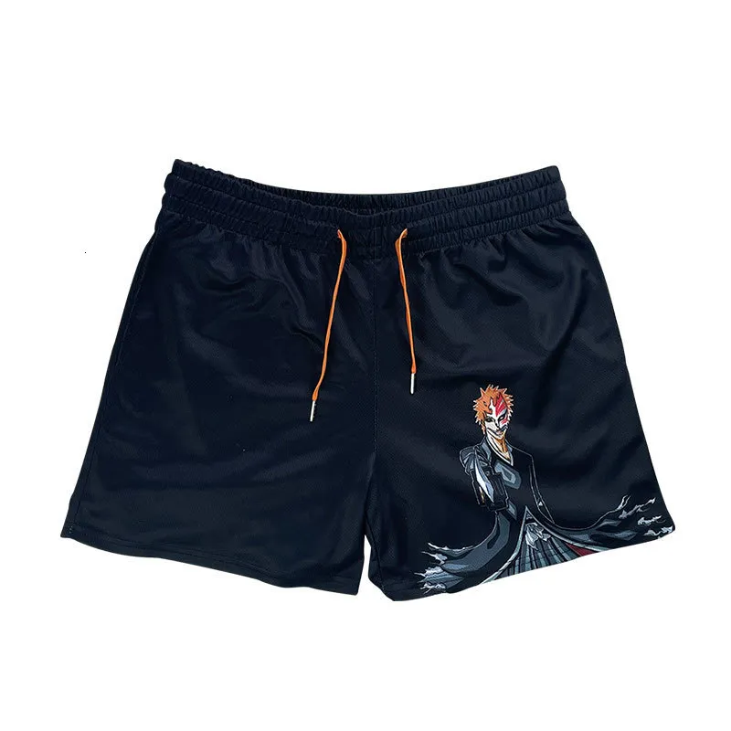 Men's Shorts Anime Bleach Classic Gym Basketball Workout Mesh Summer Casual Swimming 230307