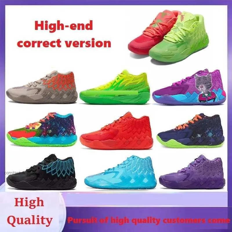 Melo Basketball Shoes عالية الجودة Lamelos MB 1 Rick و Morty Mens Basketballs Shoes Queen City Purple Cat Lamelo Balls Shoe Low Low