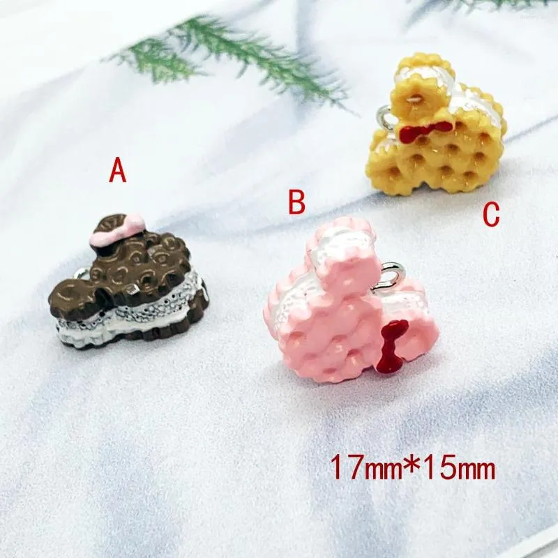 매력 9pcs 17 15mm 귀여운 수지 쿠키 케이크 보석 제조 DIY 장식 목걸이 귀걸이 액세서리 LL275