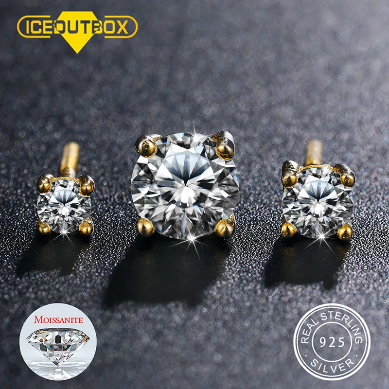 Stud Real 011 karat D färgörhängen för kvinnor 100% 925 sterling silver örhänge trend bröllop smycken 585 rosguld 230307