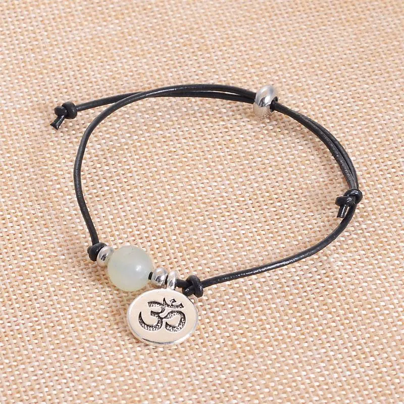 Charm Bracelets Arrival Cute Romantic Natural Stone Leather Stainless Steel Bracelet For Women Friendship Mother's Day Gift