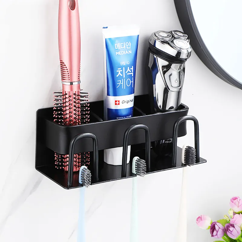 Porte-brosse à dents support mural en alliage d'aluminium porte-dentifrice salle de bain ménage gain de place accessoires gghr 230308