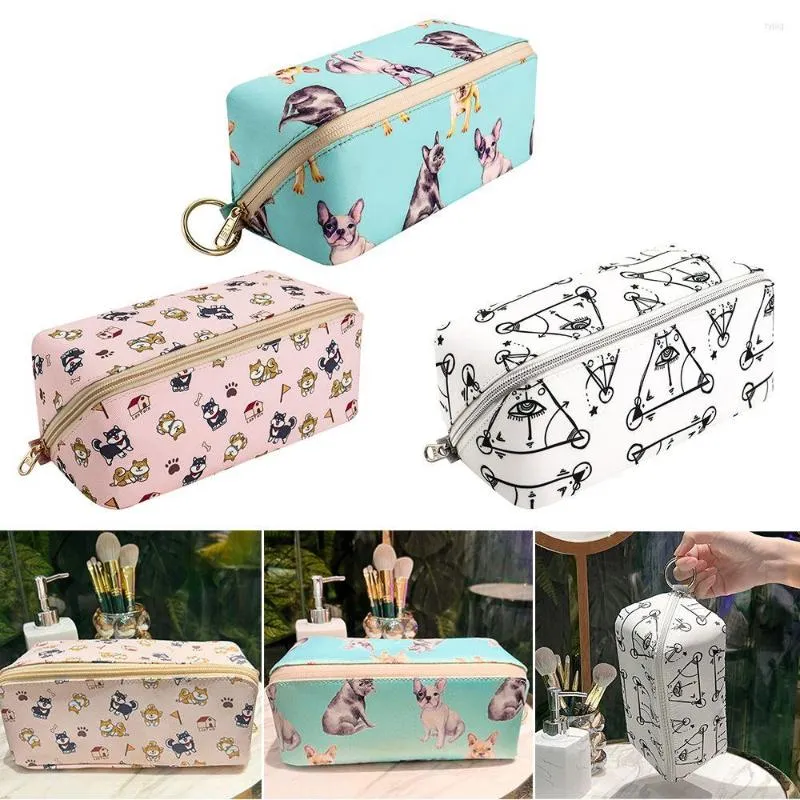 Cosmetic Bags Female Portable Travel Organizer Waterproof Makeup Pouch Wash Bag Printed Storage Box