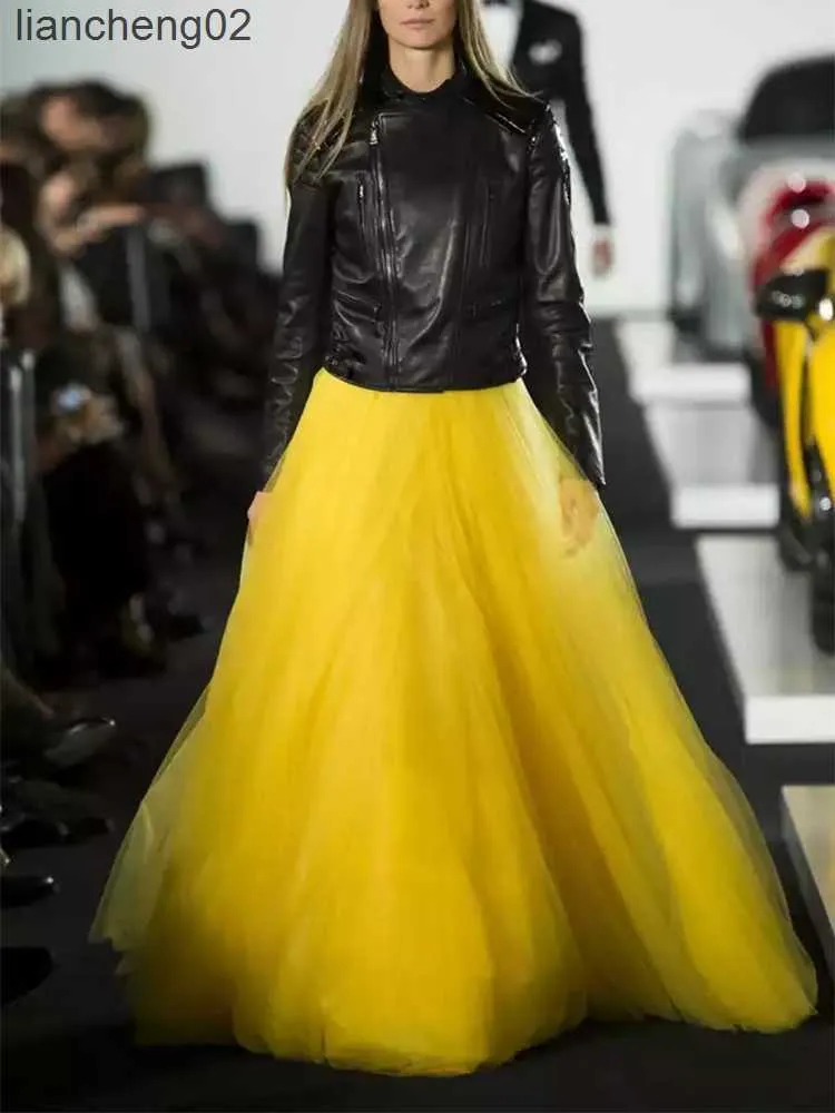 Elegant Maxi Tulle Skirt: 95cm Long, Double Layer Mesh, Elastic Waist  Perfect for Fall, Winter, Beach, Ball Yellow, White, Black