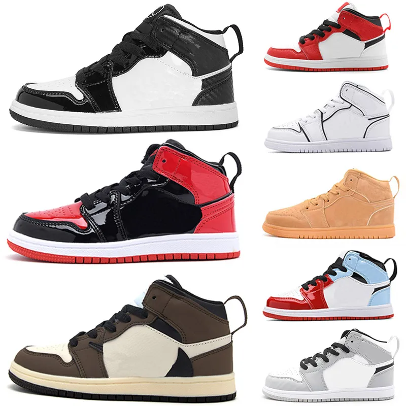 2023 Jumpman 1 Basquete sapatos infantis sapatos de menina jogo de meninas obsidian obsidian chicago criado tênis intermediários mid-cor-dye baby tamanho 25-35