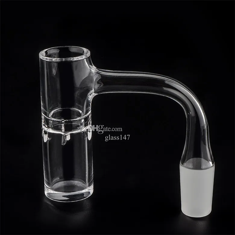 Auto Spinner Full Weld Quartz Banger Chamber 6 ranuras 20OD Clavos de humo de borde biselado con bola de base de vidrio Terp Slurper Set para plataformas Dab Bongs de vidrio Accesorios para fumar