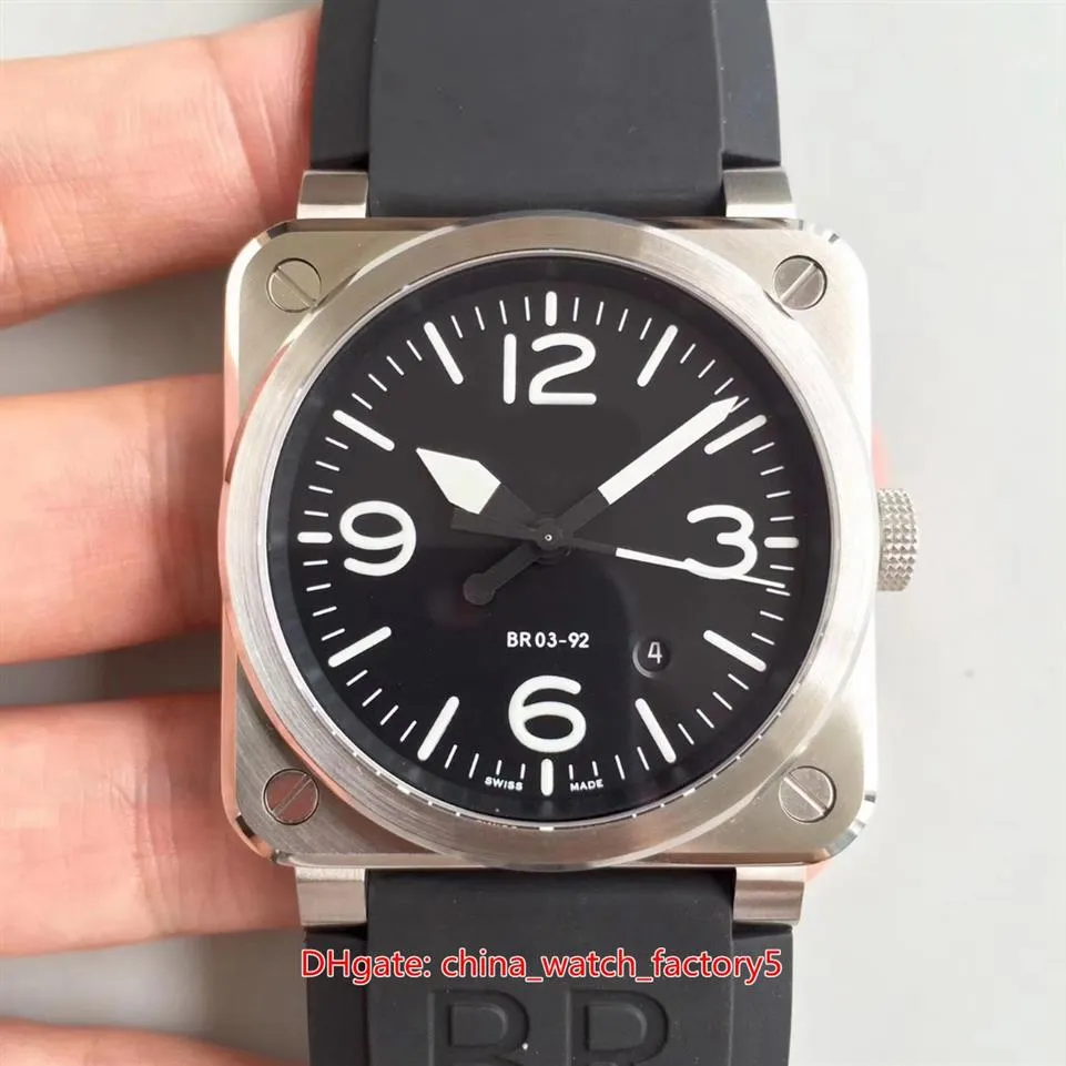 BR Factory 6 Style Relojes de calidad superior 42 mm x 12 mm Aviation BR 03-92 Heritage Sapphire Glass Swiss CAL 9015 Movimiento automático Men271p