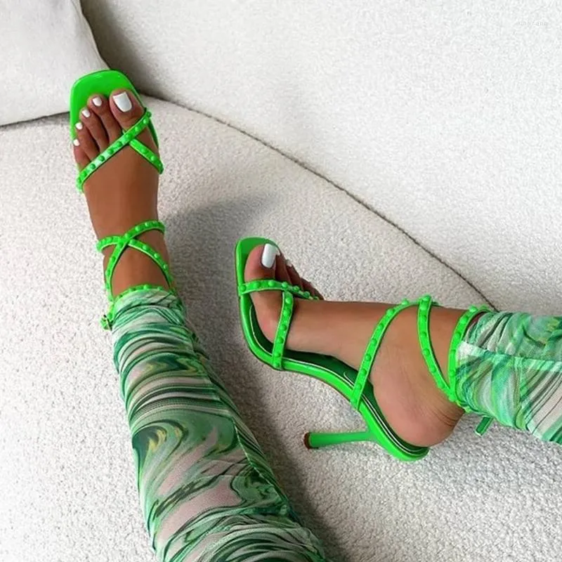 Green deals gladiator heels
